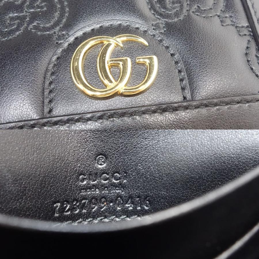 GUCCI グッチ カードケースウォレット 723799 二つ折り財布 レザー  ブラック/180260【中古】 GUCCI（グッチ） カードケースウォレット 723799 二つ折り財布 レザー