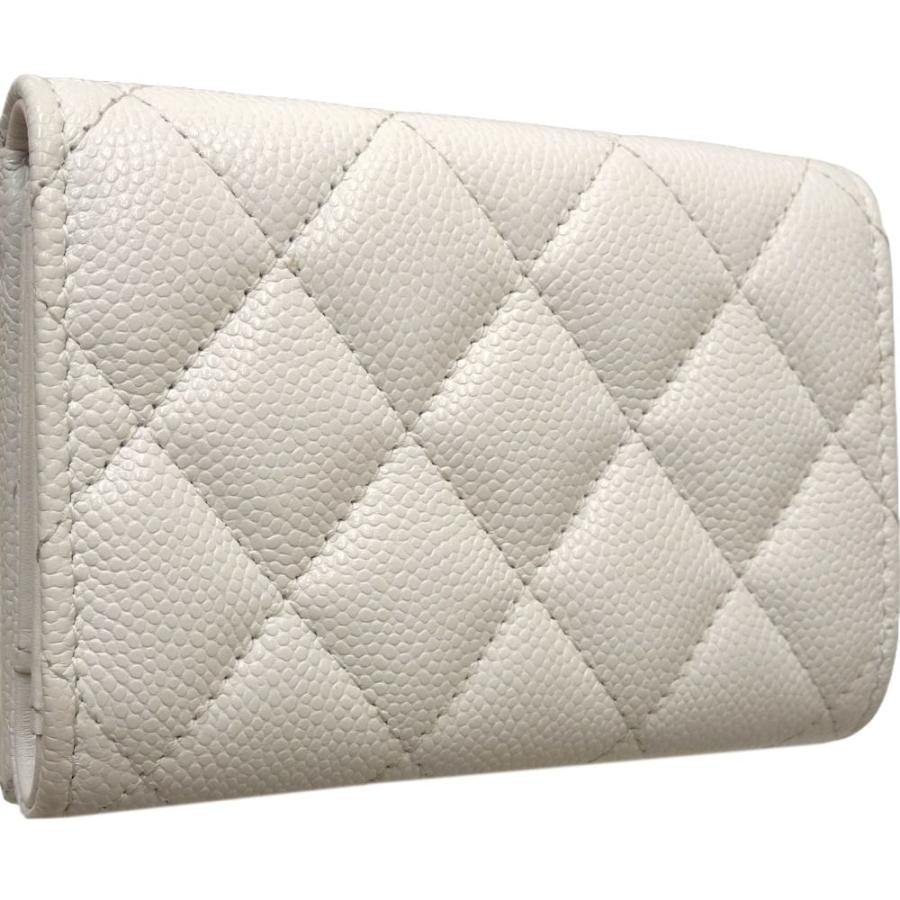 シャネル財布　二つ折り財布　CHANEL ココマーク　オフホワイト シャネル CHANEL 二つ折り 長財布 ココマーク 白 ホワイト 正規品