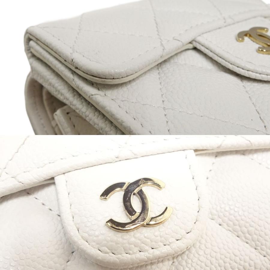 シャネル財布　二つ折り財布　CHANEL ココマーク　オフホワイト CHANEL（シャネル） 並行輸入 2つ折り財布 キャビアスキン CHANEL