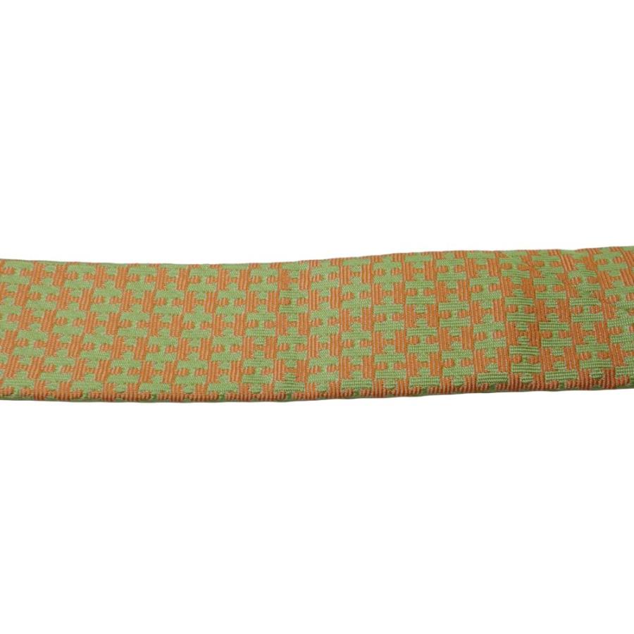 HERMES（エルメス） ネクタイ Hパズル シルク グリーン オレンジ