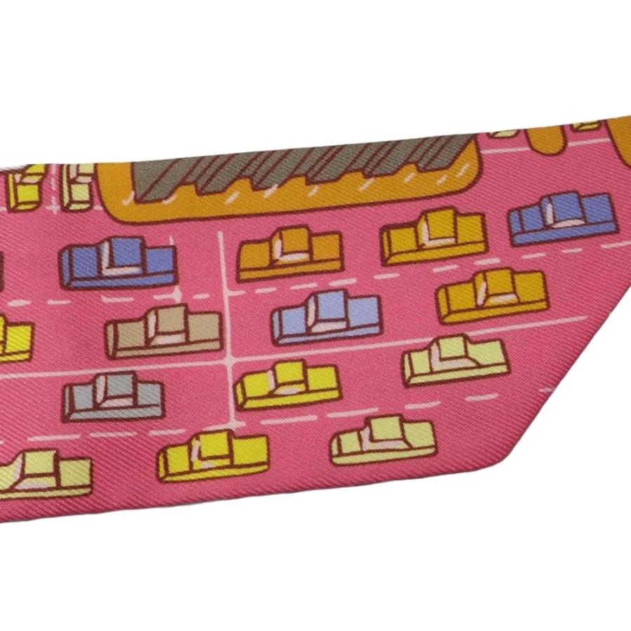 HERMES エルメス スカーフ ツイリー パンタンシティー2023年秋冬 シルク マルチカラー ピンク/180495【中古】 HERMES（エルメス） スカーフ ツイリー パンタンシティー2023年秋冬