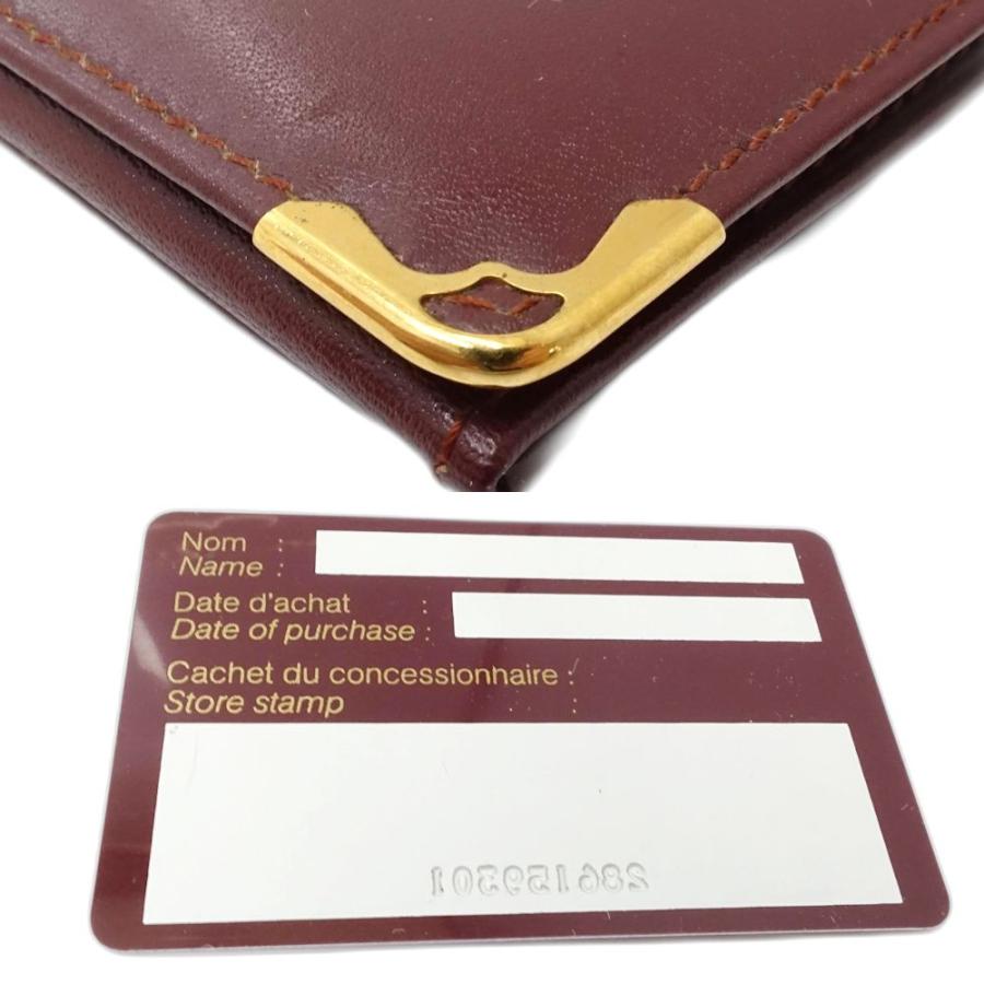 【希少】未使用保管品 CARTIER マストライン ケース ボルドー Cartier カルティエ マストライン コインケース 小銭入れ レザー