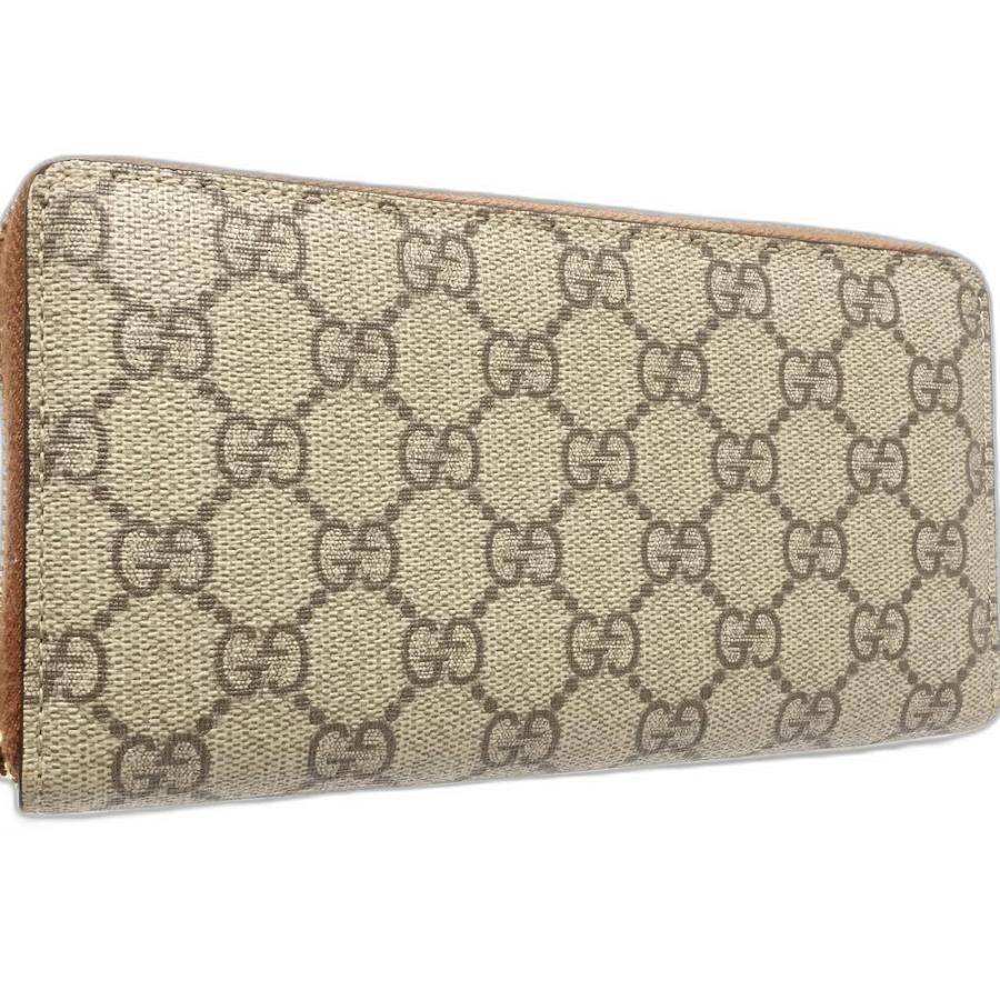 GUCCI GGキャンパス長財布 ベージュ/ブラウン茶 GGキャンバス グッチ GUCCI ラウンドファスナー長財布 307980