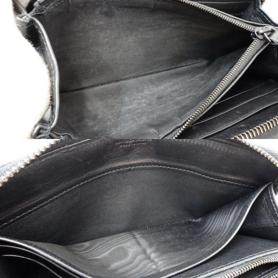 BOTTEGAVENETA ボッテガヴェネタ 長財布 ラウンドファスナー イントレチャート レザー ブラック/181339【中古】 BOTTEGA VENETA（ボッテガ・ヴェネタ） 長財布 ラウンドファスナー