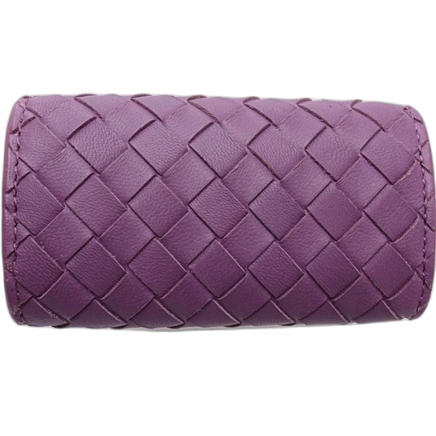 ボッテガ・ヴェネタ 編み込みケース パープル BOTTEGA VENETA（ボッテガ・ヴェネタ） キーケース イントレチャート 5
