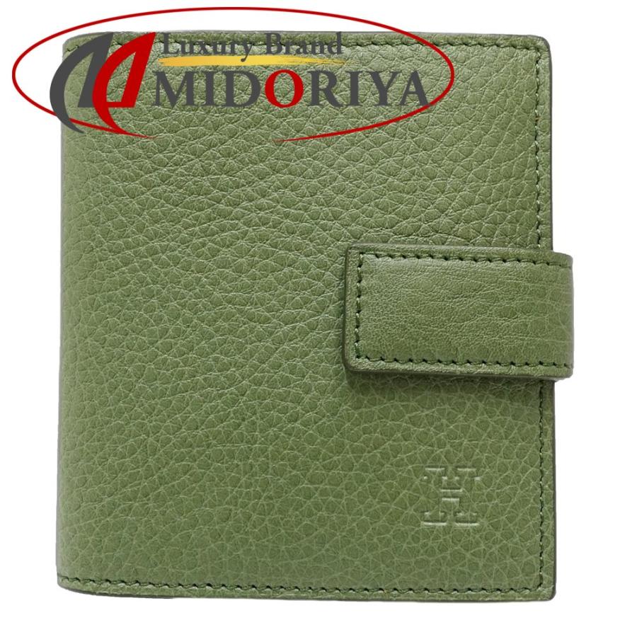 新品■ヒロフ/HIROFU■二つ折財布■グリーン価格44,100円 センプレ】二つ折り財布 レザー ウォレット 本革（商品番号：P25-50307