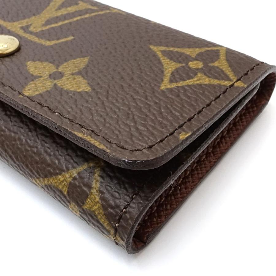 【美品】ルイヴィトン キーケース ミュルティクレ4 レザー モノグラム ブラウン LOUIS VUITTON（ルイ・ヴィトン） モノグラム キーケース 4連