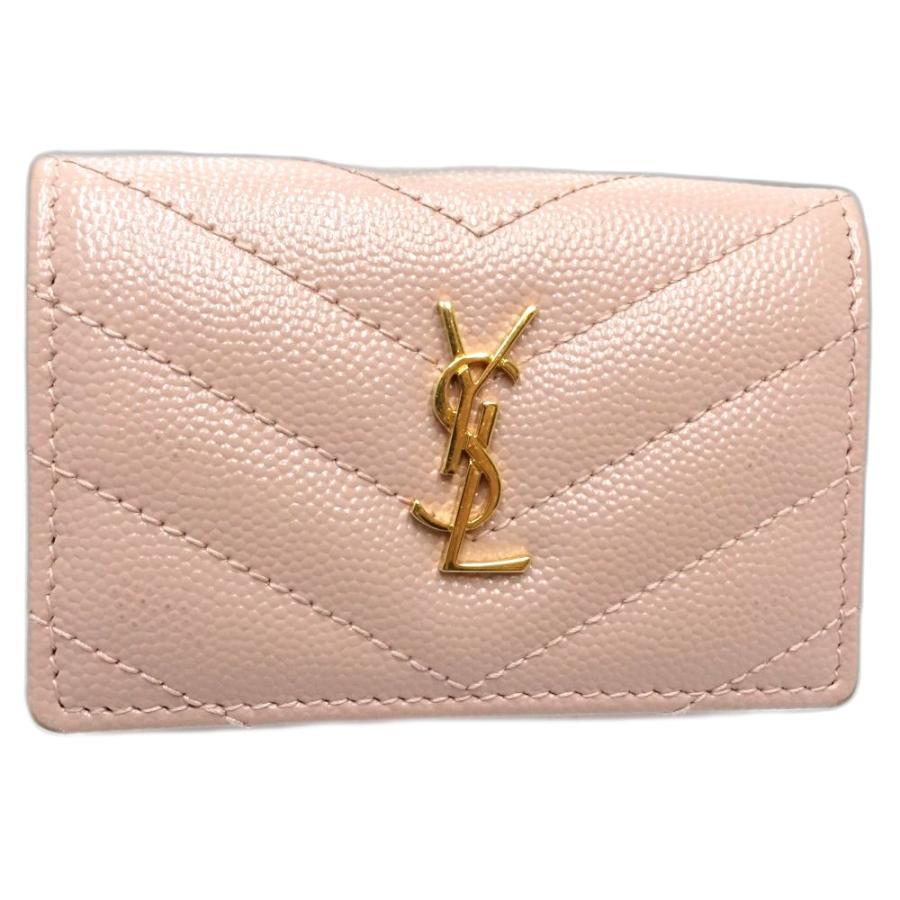 美品 サンローランYSL　タイニーウォレット　三つ折り財布　カサンドラ Yves Saint Laurent（イヴ・サンローラン） 新古品 サンローラン パリ