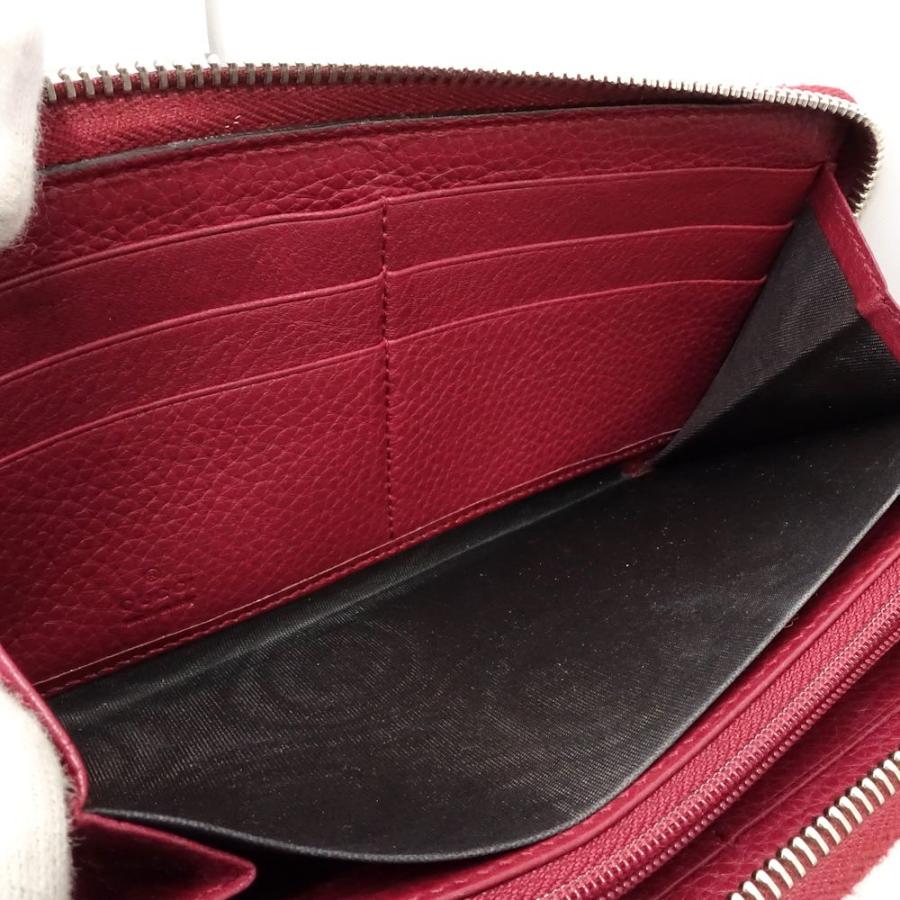 GUCCI　グッチ　GGシマレザー　ブラウン ボルドー　フラップタイプ　長財布 GUCCI（グッチ） 【中古】GUCCI 長財布 308004 ラウンドファスナー