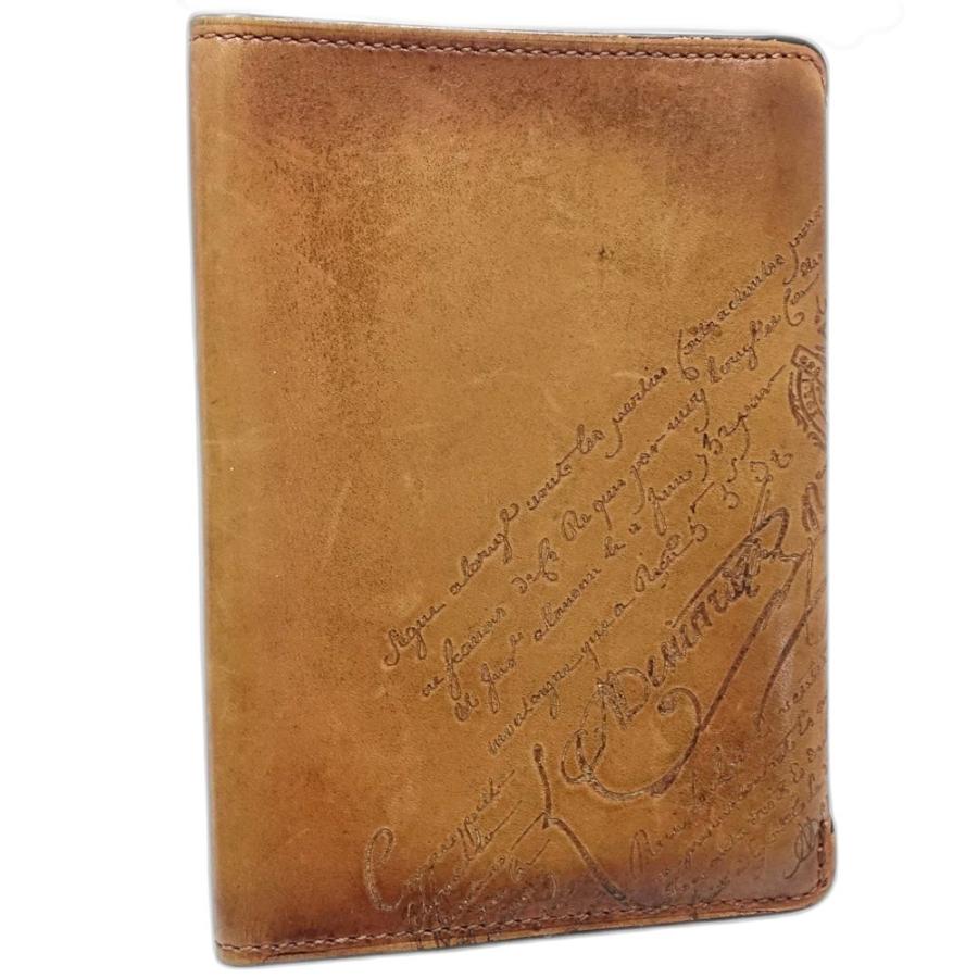 【未使用品】BERLUTI ☆ベルルッティ ブラウンレザーパスポートケース Berluti（ベルルッティ） パスポートケース カリグラフィ ヴェネチア