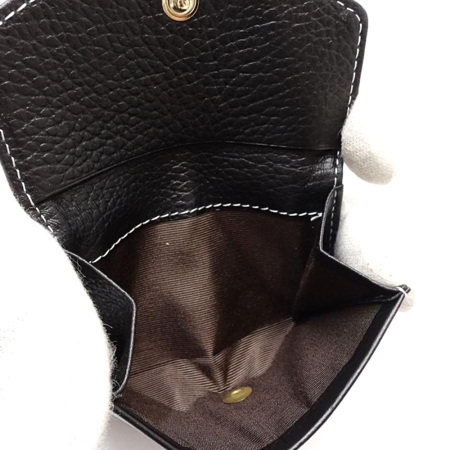 お値下げしました！！美品russet ブラックレザー 二つ折り財布 ラシット russet 2つ折り財布（SOー040ーOUT） （Black/Navy