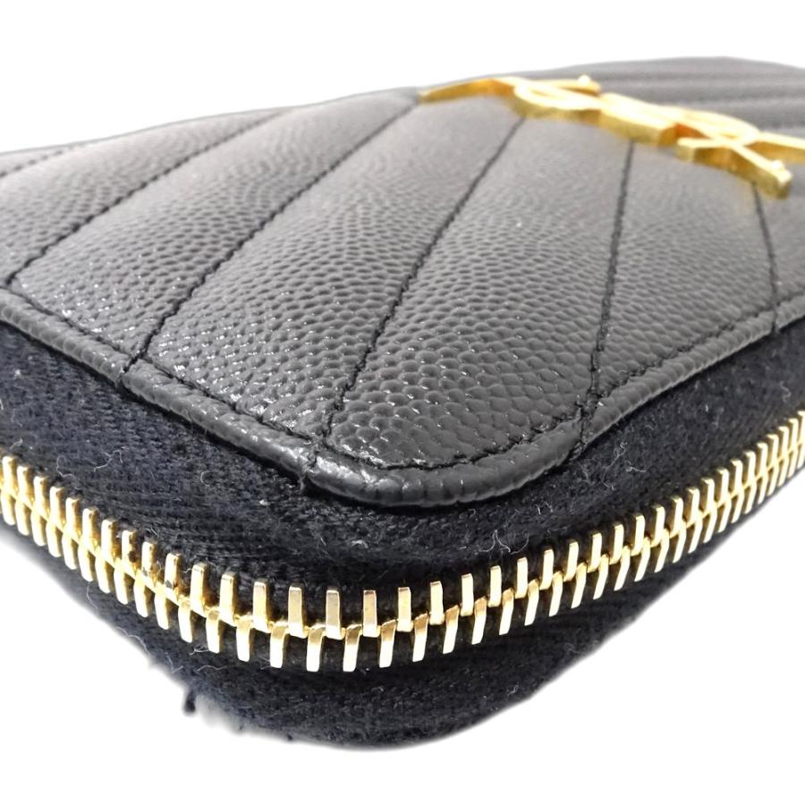 SAINT LAURENT サンローラン ラウンドファスナー 長財布（小銭入れあり） カーフ レディース [中古] SAINT LAURENT 中古 サンローラン 長財布ニ折小銭入付き レディース
