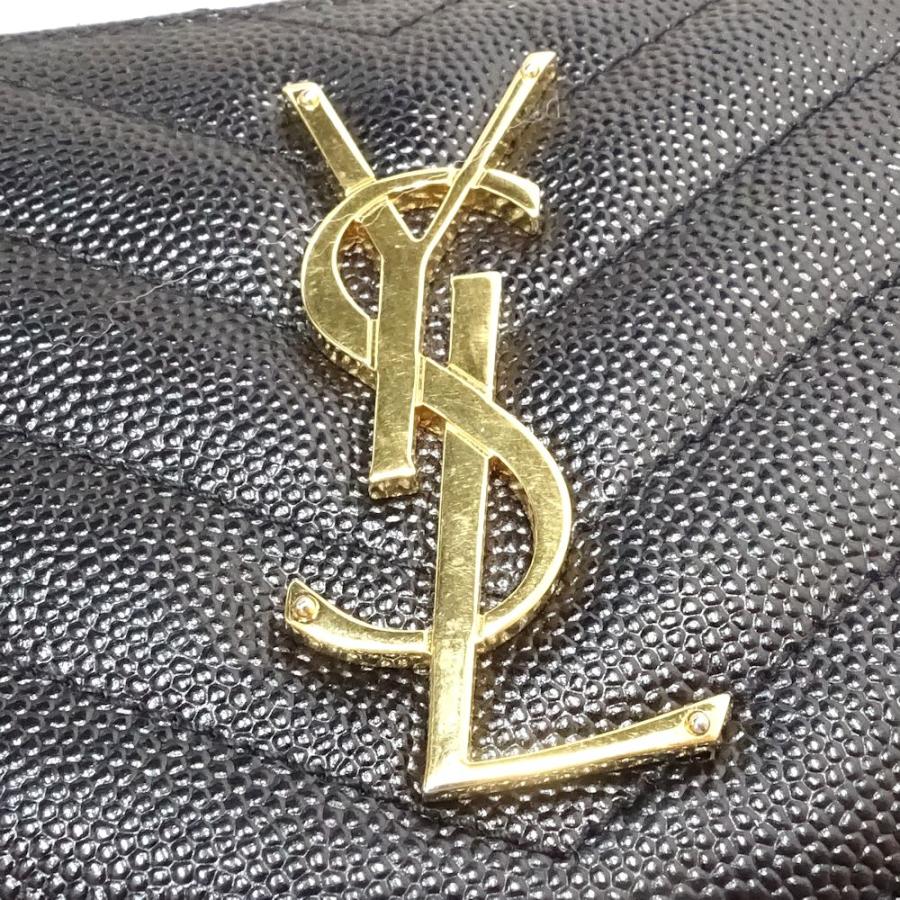 【中古】SAINT LAURENT PARIS サンローランパリ 長財布 358094 ラウンドファスナー モノグラム YSLロゴ レザー ブラック レディース /181940 Yves Saint Laurent（イヴ・サンローラン） 【中古】SAINT LAURENT