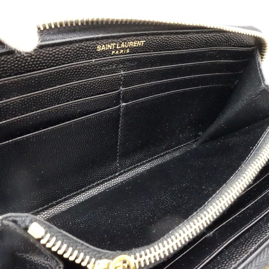 サンローランパリ SAINT LAURENT PARIS ラウンド長財布 財布 レザー レディース ブラック系 【中古】 Yves Saint Laurent（イヴ・サンローラン） 【中古】SAINT LAURENT