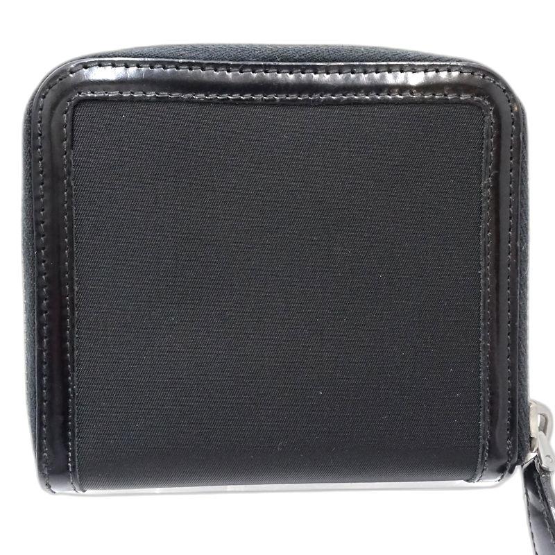 【値下げ】PRADA ブラック 二つ折り財布 PRADA（プラダ） 【中古】PRADA 二つ折り財布 リボン ナイロンxレザー