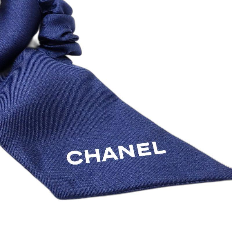 CHANEL（シャネル） ヘアアクセサリー シュシュ リボン シルク