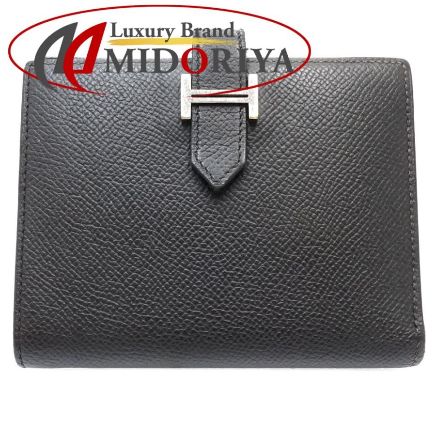 美品　HERMES 二つ折り財布 ブラック　べアンコンパクト　Y刻印　エプソン HERMES（エルメス） 【中古】HERMES エルメス二つ折り財布 ベアン