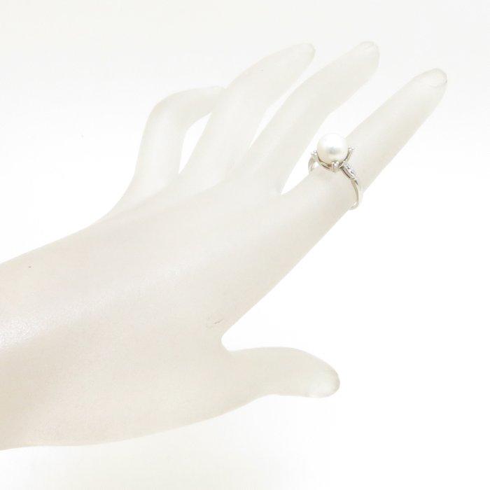 MIKIMOTO（ミキモト） パールリング Pt900 8.5号 パール8.0ミリ ダイヤモンド プラチナ 指輪/198173【中古 ...