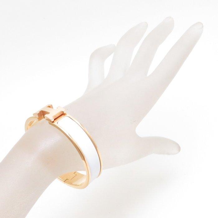 HERMES】クリッククラックPMバングル✦ブレスレット✦白 中古