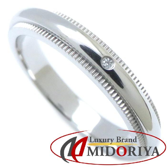 ティファニー TIFFANY&Co. ミルグレイン リング 指輪 1Pダイヤモンド