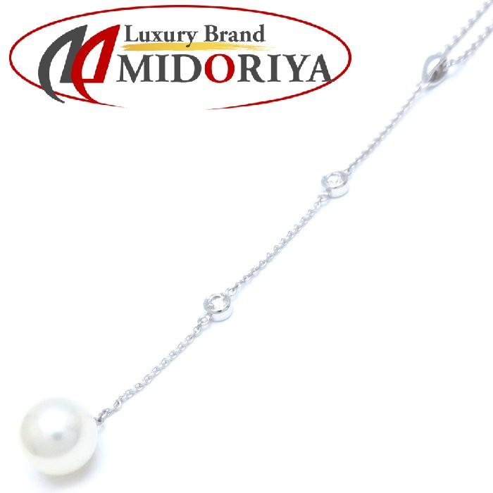MIKIMOTO ミキモト ネックレス パール9.5mm ダイヤモンド Y字 K18WG 