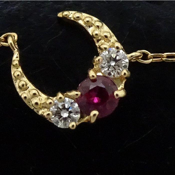 スタージュエリー STAR JEWELRY ムーン ネックレス ルビー 