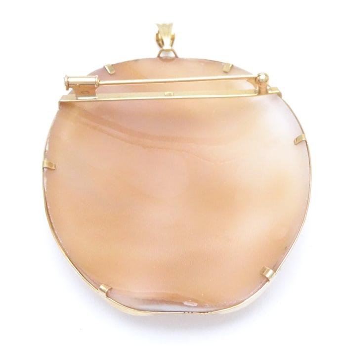 カメオ　Pt900　プラチナ台　ダイヤ入り　ブローチペンダントヘッド2way カメオ Pt900 プラチナ台 ダイヤ入り ブローチペンダントヘッド2way