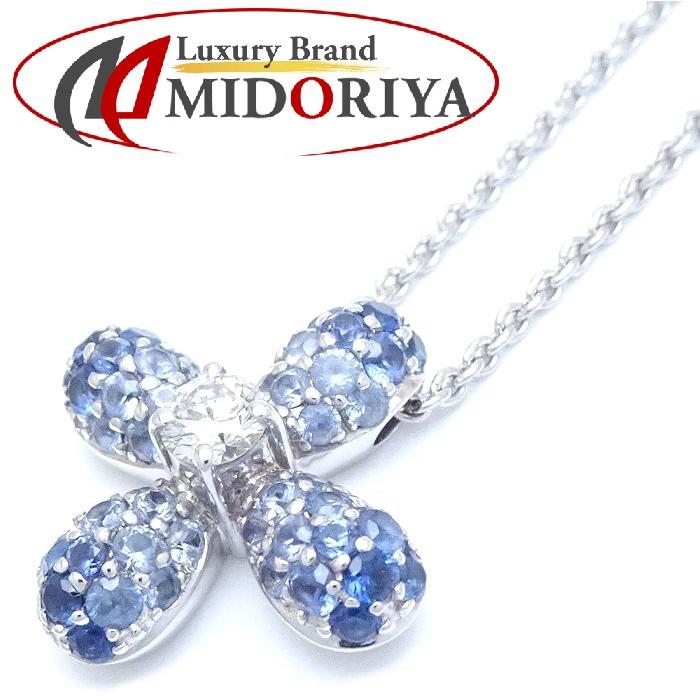 MIKIMOTO ミキモト フラワー ネックレス ブルーストーン ダイヤモンド 