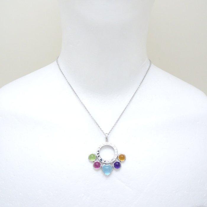 BVLGARI ブルガリ アレグラ ネックレス マルチストーン K18WG ホワイト 