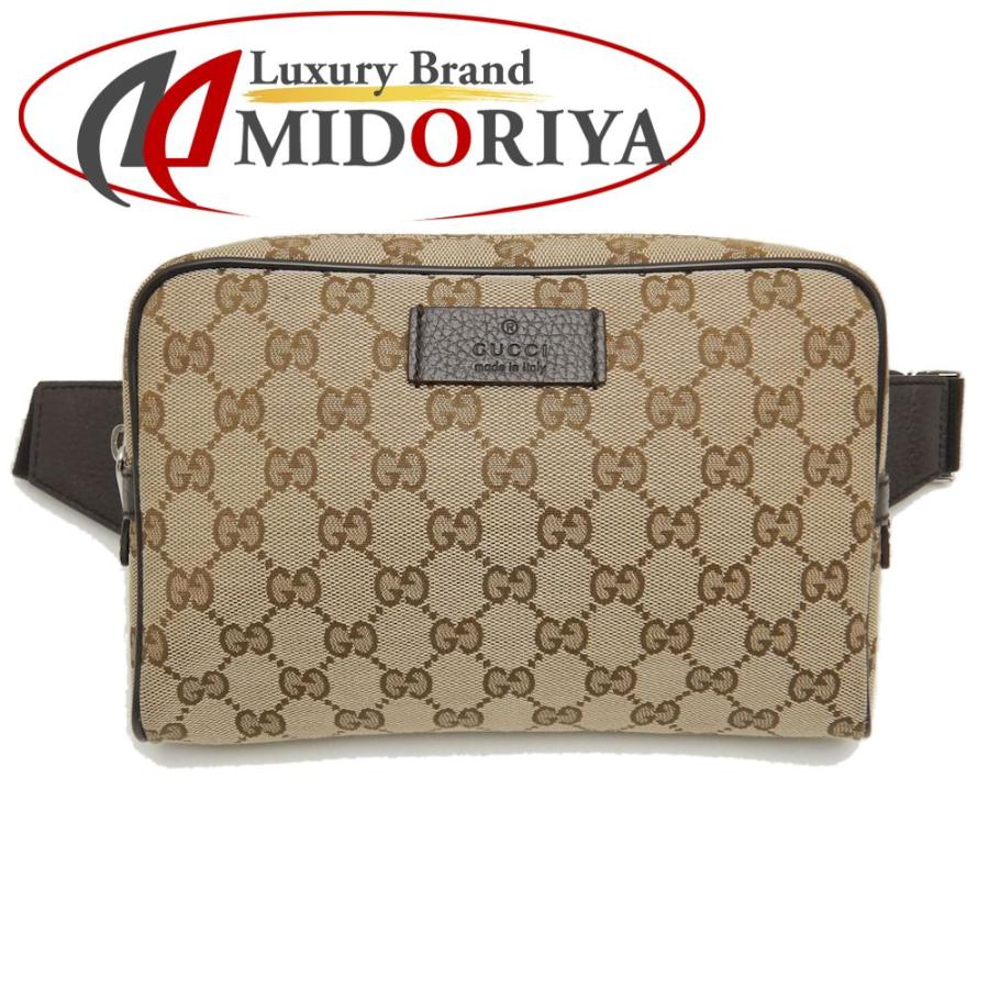 GUCCI グッチ 449174 ウエストバッグ GGキャンバス × レザー ベージュ 