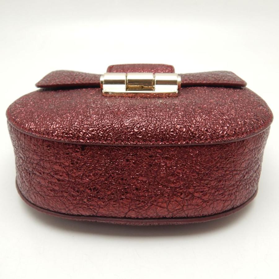 Furla フルラ クラブクロスボディ F6898 ショルダーバッグ レザー メタリックボルドー レディース/250538【中古】 FURLA（フルラ） クラブクロスボディ F6898 ショルダーバッグ レザー