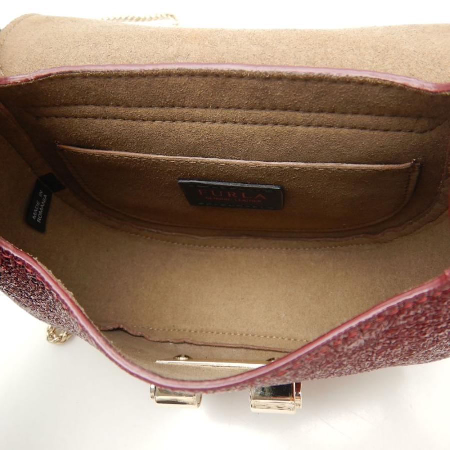 Furla フルラ クラブクロスボディ F6898 ショルダーバッグ レザー メタリックボルドー レディース/250538【中古】 FURLA（フルラ） クラブクロスボディ F6898 ショルダーバッグ レザー