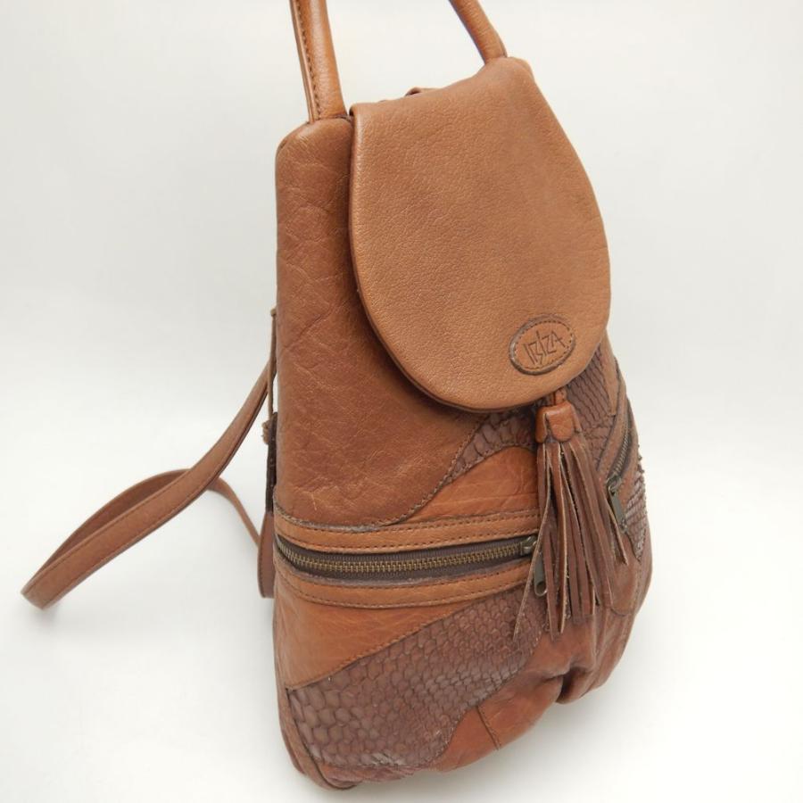 IBIZA ヘビ革 パイソン バックパック ブラウン