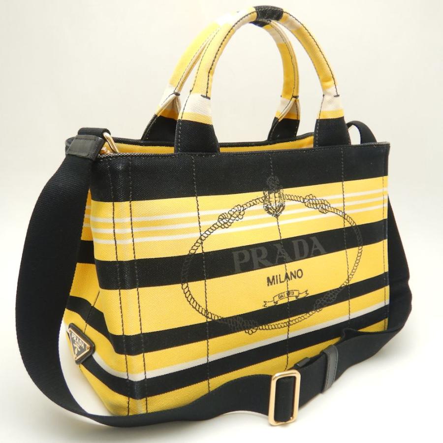 プラダ PRADA カナパ B2439B トートバッグ CANAPA RIGHE キャンバス 