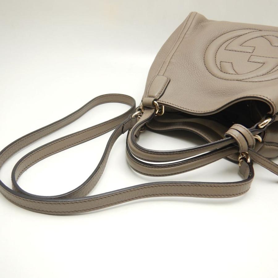 GUCCI グッチ ソーホー 336751 ハンドバッグ 2WAY レザー グレージュ 