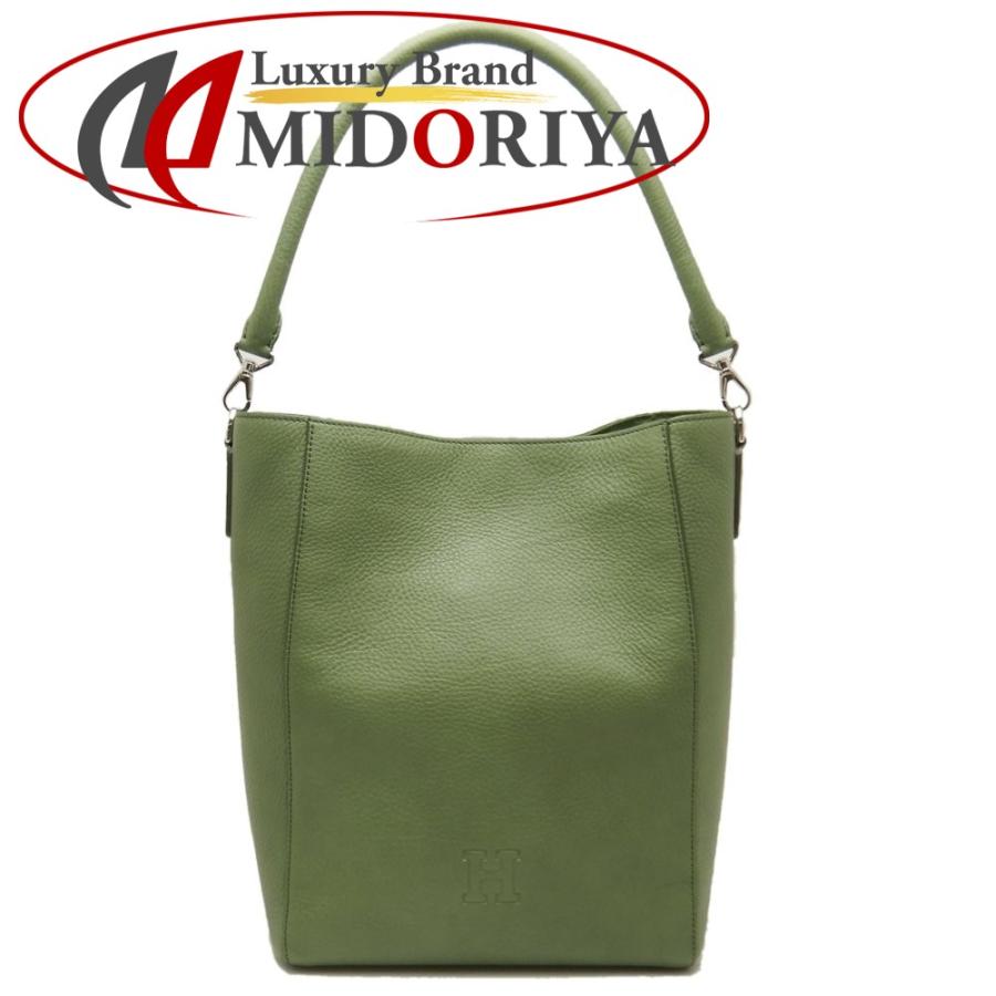 HIROFU ヒロフ ワンショルダー ショルダーバッグ レザー グリーン  