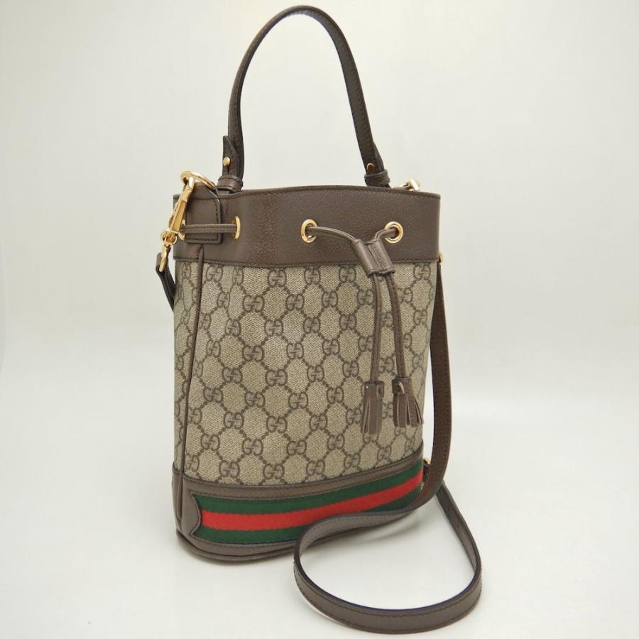 純正新品 GUCCI グッチ GGスモールバスケット 550621 2WAYハンドバッグ GGスプリームキャンバス xレザー ベージュ エボニー/251520