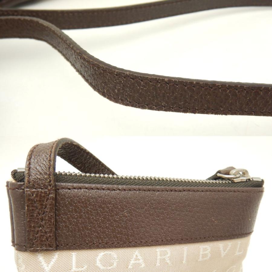 BVLGARI ブルガリ ショルダーバッグ  ベージュ 【古着】【中古】【送料無料】 中古・古着通販】BVLGARI (ブルガリ) ロゴマニア レザーコンビ