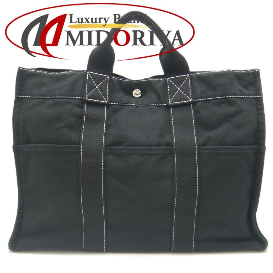 HERMES エルメス ドーヴィル トートバッグ キャンバス ブラック/252032 