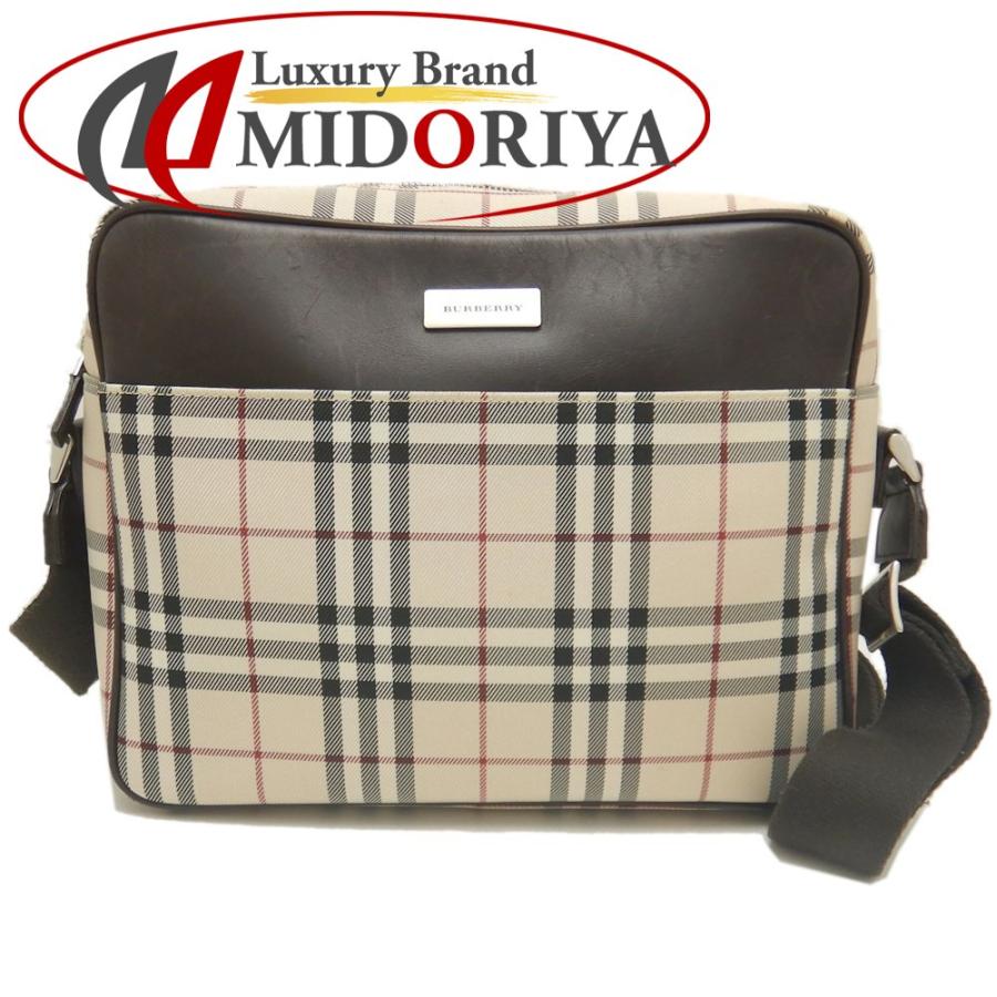 BURBERRY バーバリー ショルダーバッグ ノバチェック ナイロンxレザー 