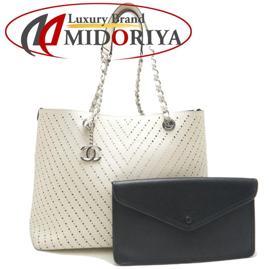 CHANEL シャネル チェーントート A93260 トートバッグ パンチング  
