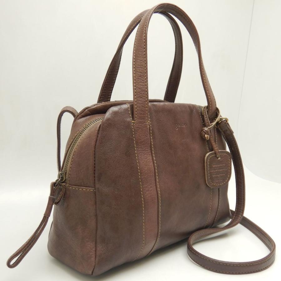 良品　ゲンテン　ボストンバッグ　レザー　2wayショルダー付　ブラウン Amazon | genten ゲンテン ゴートベーシック 2WAYボストンバッグ