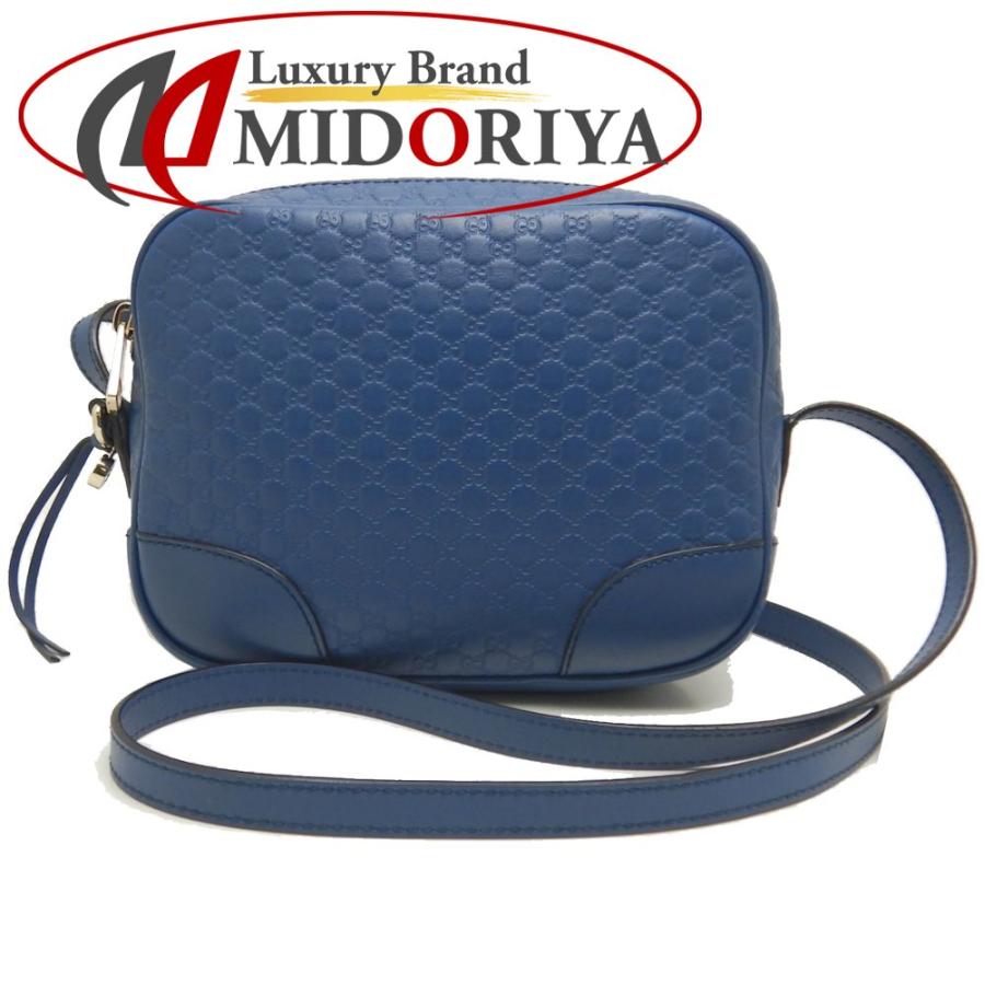 グッチ ショルダーバッグ レディース マイクログッチシマ ブルー 449413 GUCCI 美品 【中古】 GUCCI（グッチ） 449413 ショルダーバッグ マイクログッチシマ カーフ