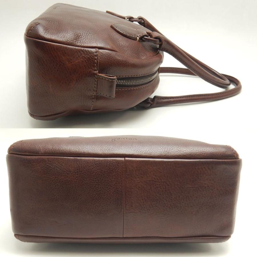 genten（ゲンテン） ハンドバッグ レザー ダークブラウン/252719【中古 