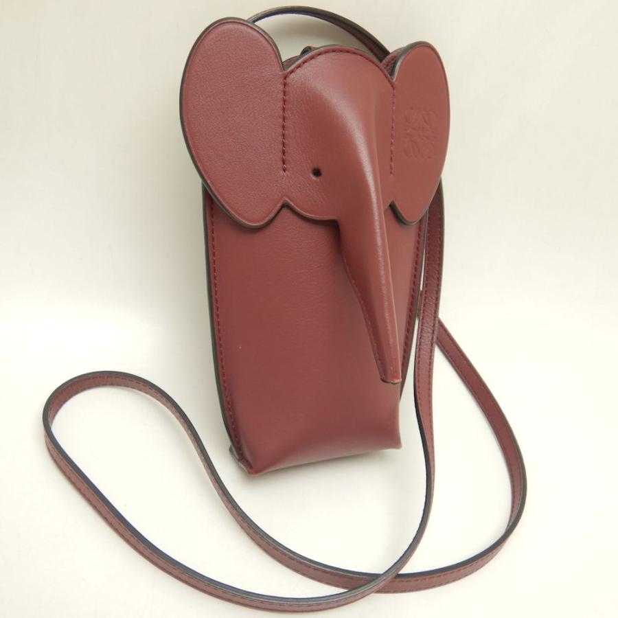 LOEWE ロエベ エレファントポケット ショルダーバッグ クラシックカーフ ボルドー/252776【中古】 LOEWE（ロエベ） エレファントポケット ショルダーバッグ クラシック