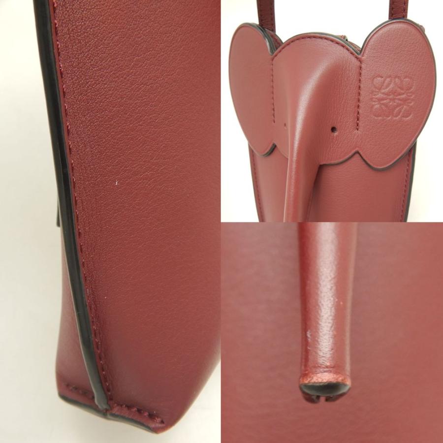 LOEWE ロエベ エレファントポケット ショルダーバッグ クラシックカーフ ボルドー/252776【中古】 LOEWE（ロエベ） エレファントポケット ショルダーバッグ クラシック