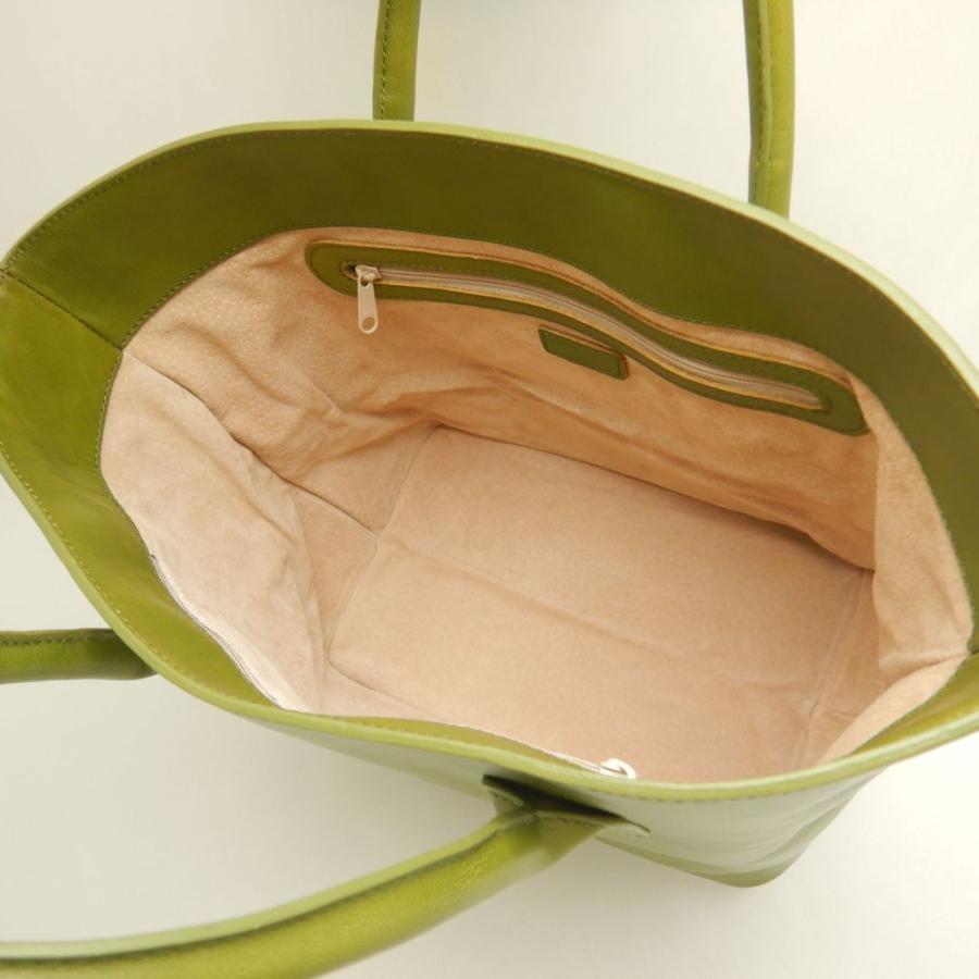 HIROFU（ヒロフ） トートバッグ Hロゴ レザー グリーン/252801【中古 