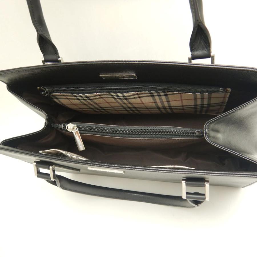 【中古品】BURBERRY バーバリー サフィアーノ ハンドバッグ 黒 BURBERRY（バーバリー） ハンドバッグ サフィアーノレザー ブラック