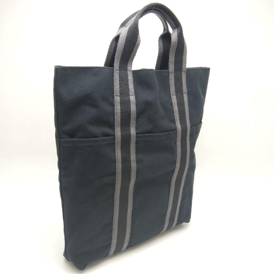 HERMES エルメス フールトゥ カバス トートバッグ キャンバス ブラック
