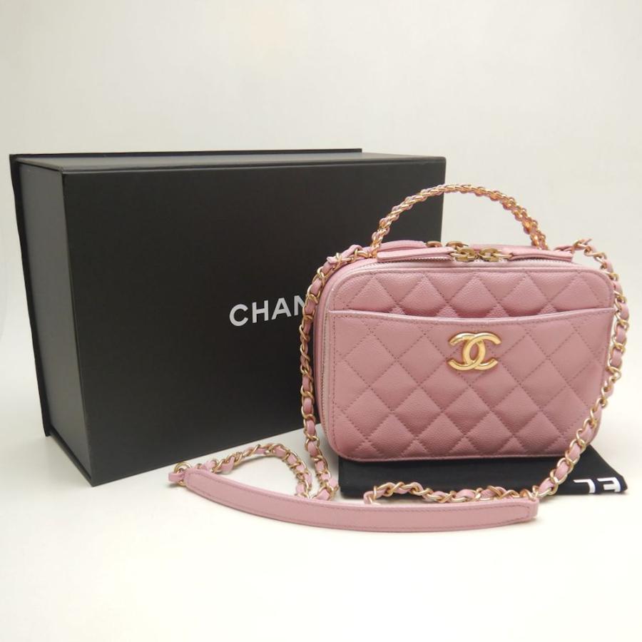 シャネル マトラッセ キャビアスキン バニティバッグ ピンク アクセサリーポーチ シャネル マトラッセ キャビアスキン バニティバッグ ピンク